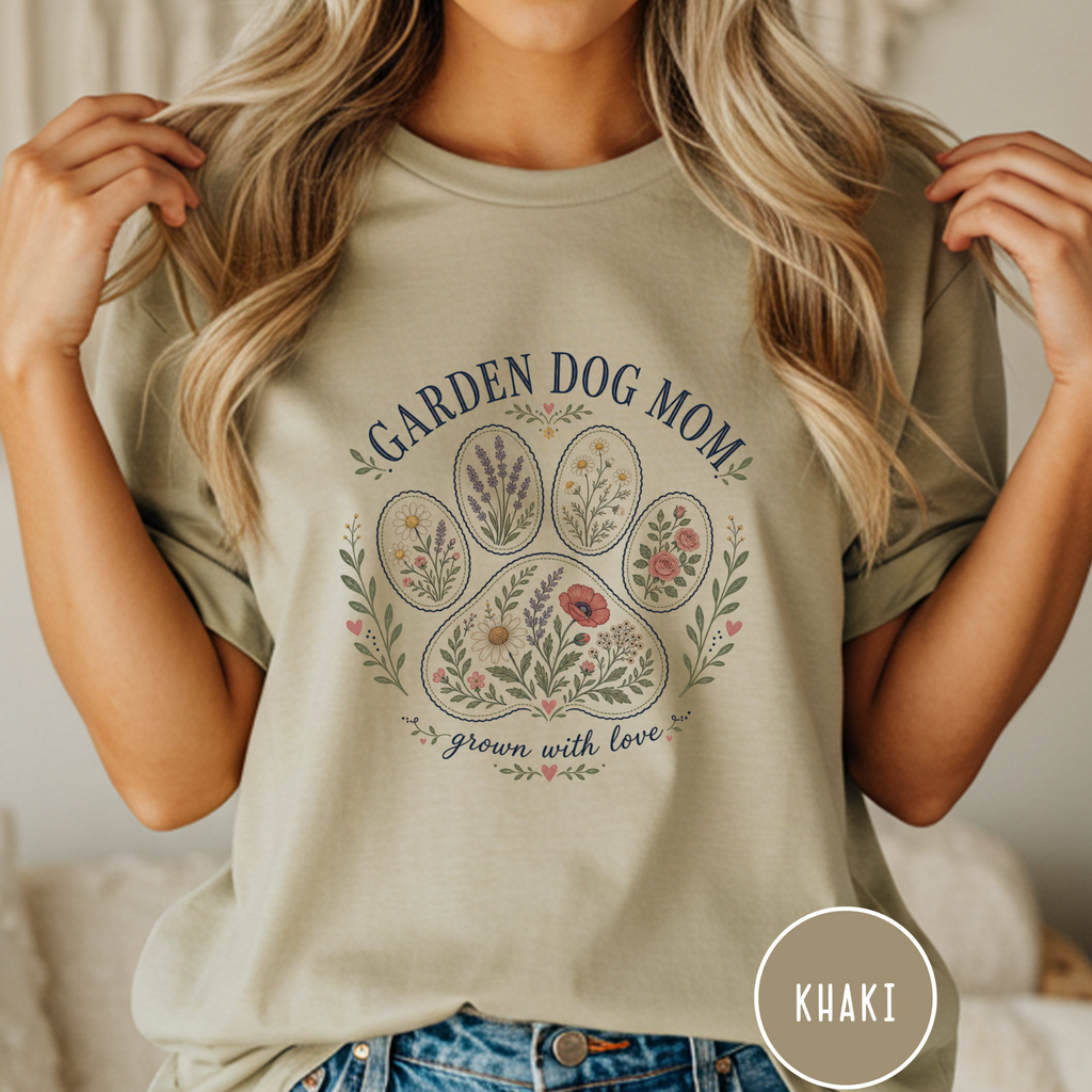 Garden Dog Mom Paw Print T-shirt