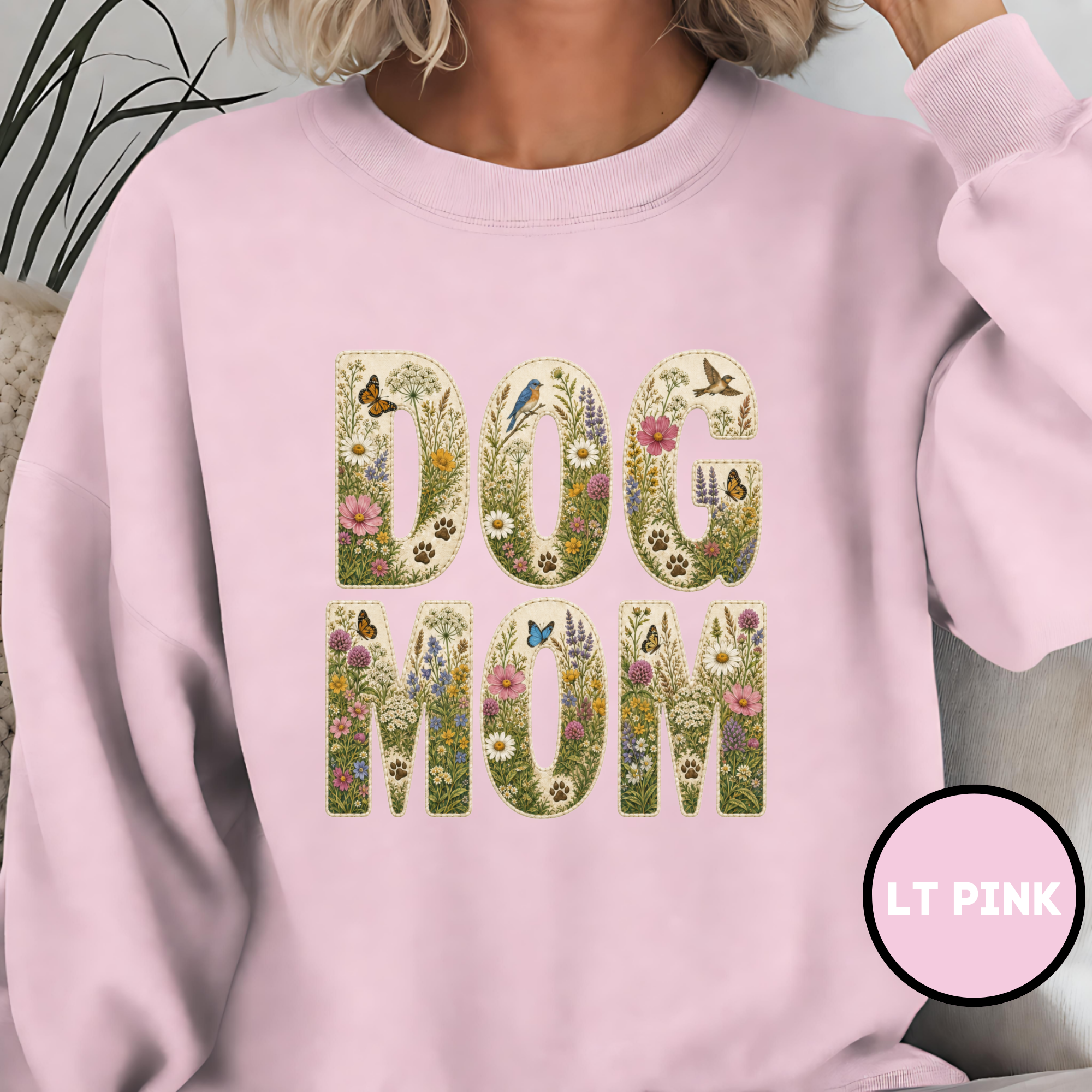 Dog Mom Wildflower Crewneck Sweatshirt