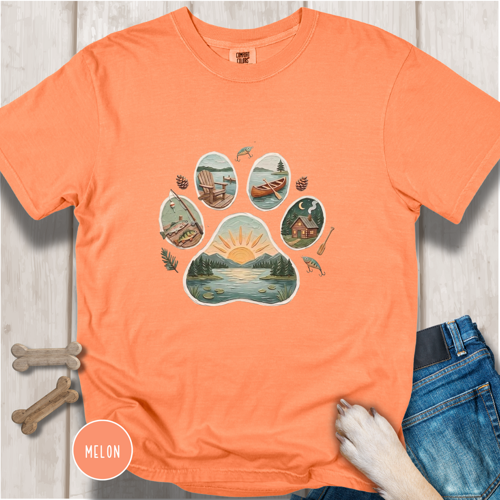Lake Life Dog Paw T-Shirt