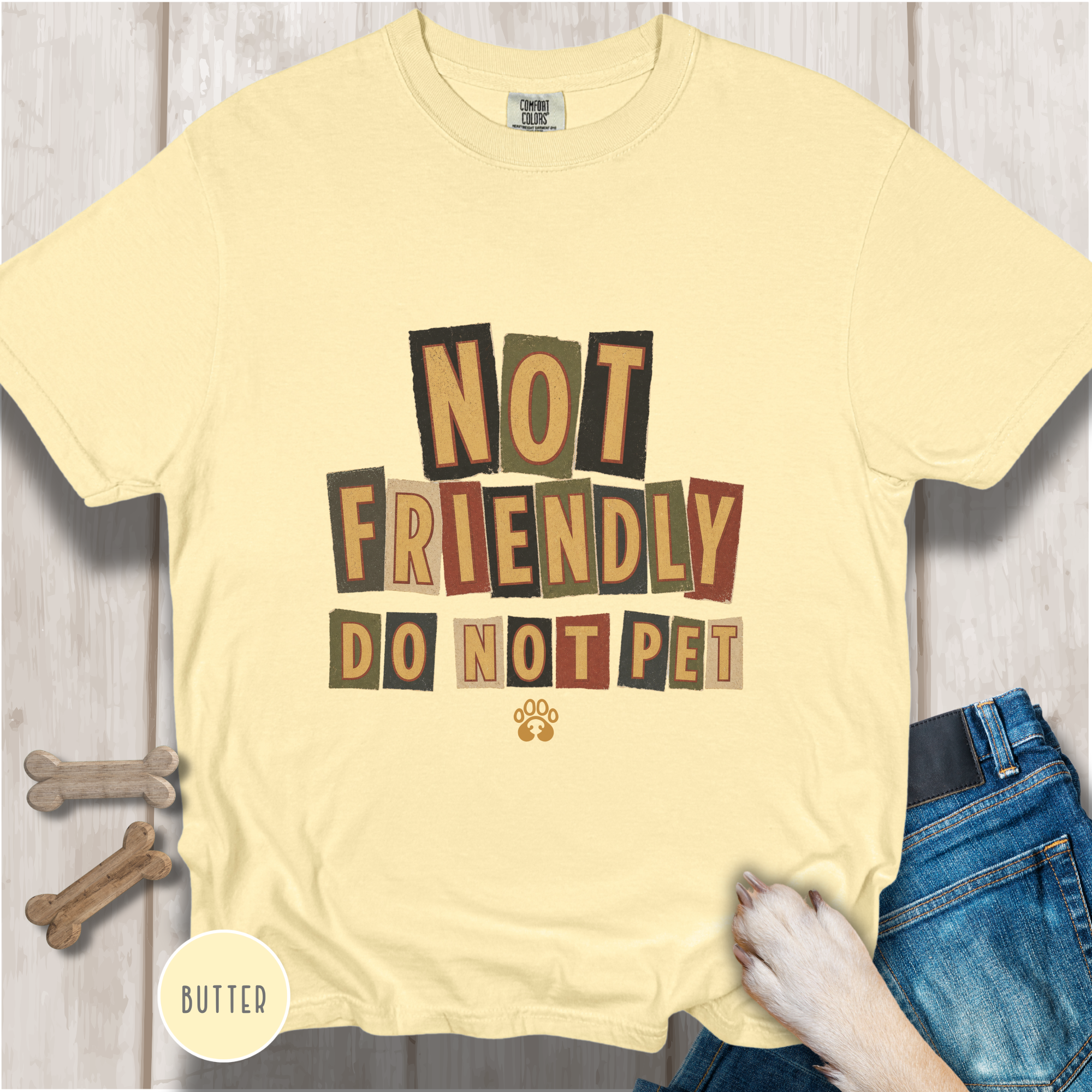 Not Friendly - Do Not Pet Ransom Note T-shirt