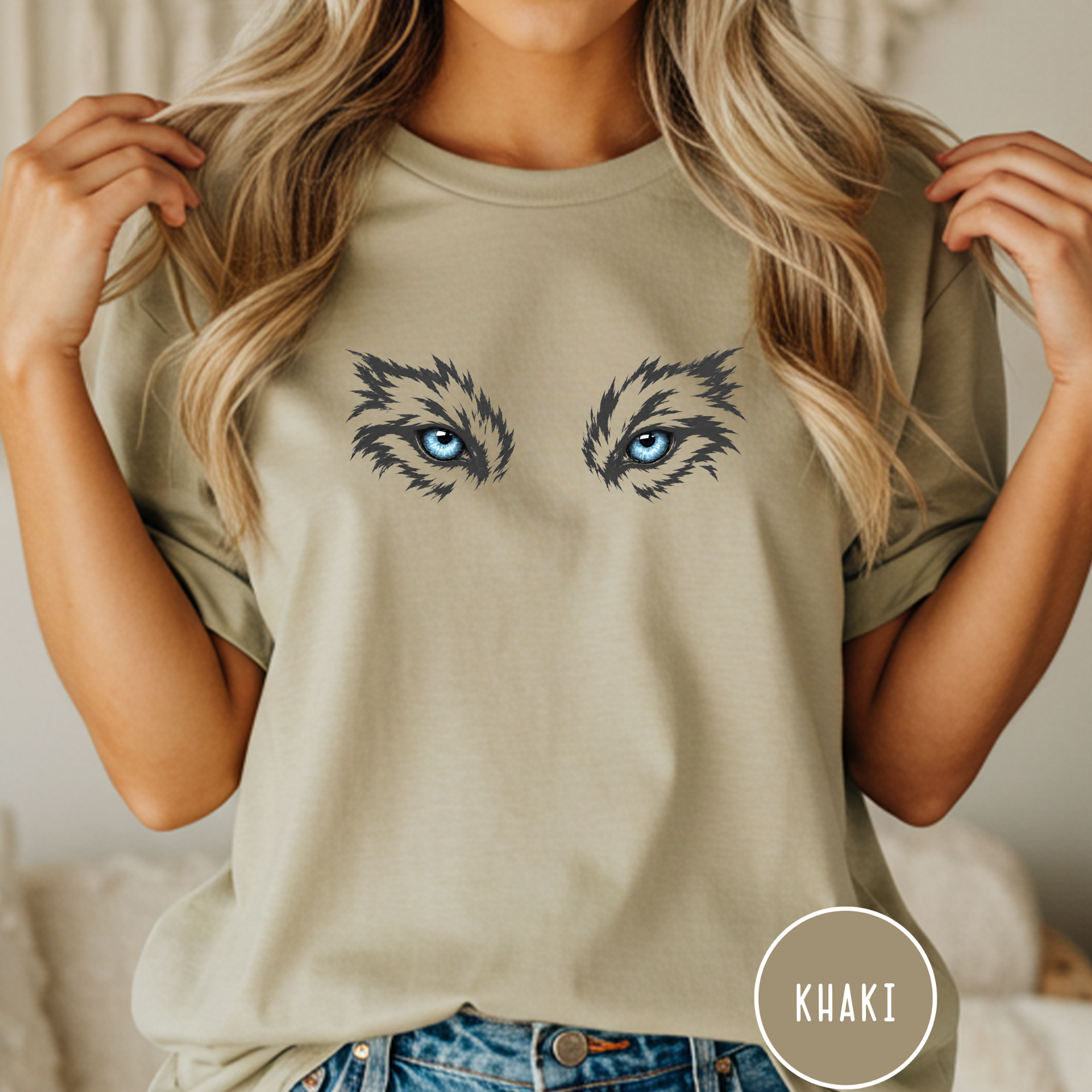 Ice Blue Eyes of the Grey Wolf  T-Shirt
