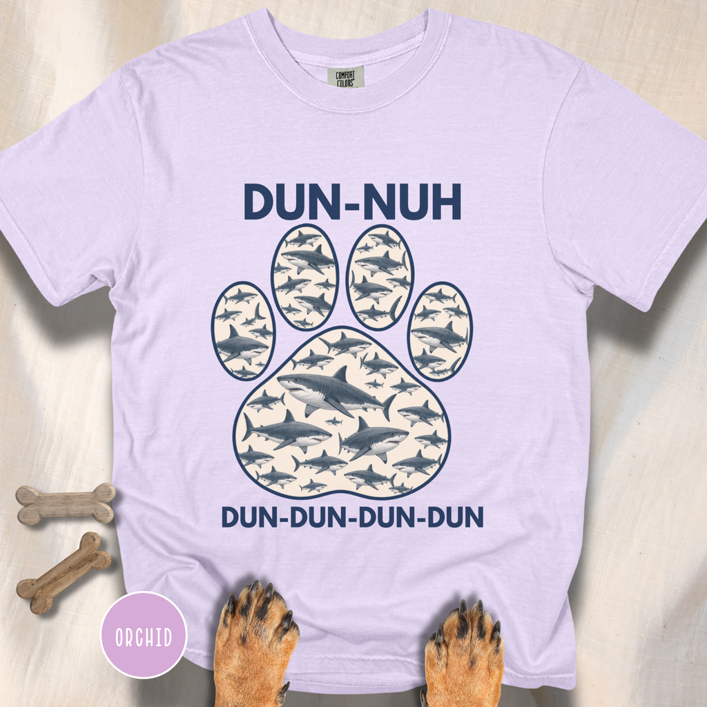 Shark Theme Song Paw Print T-shirt