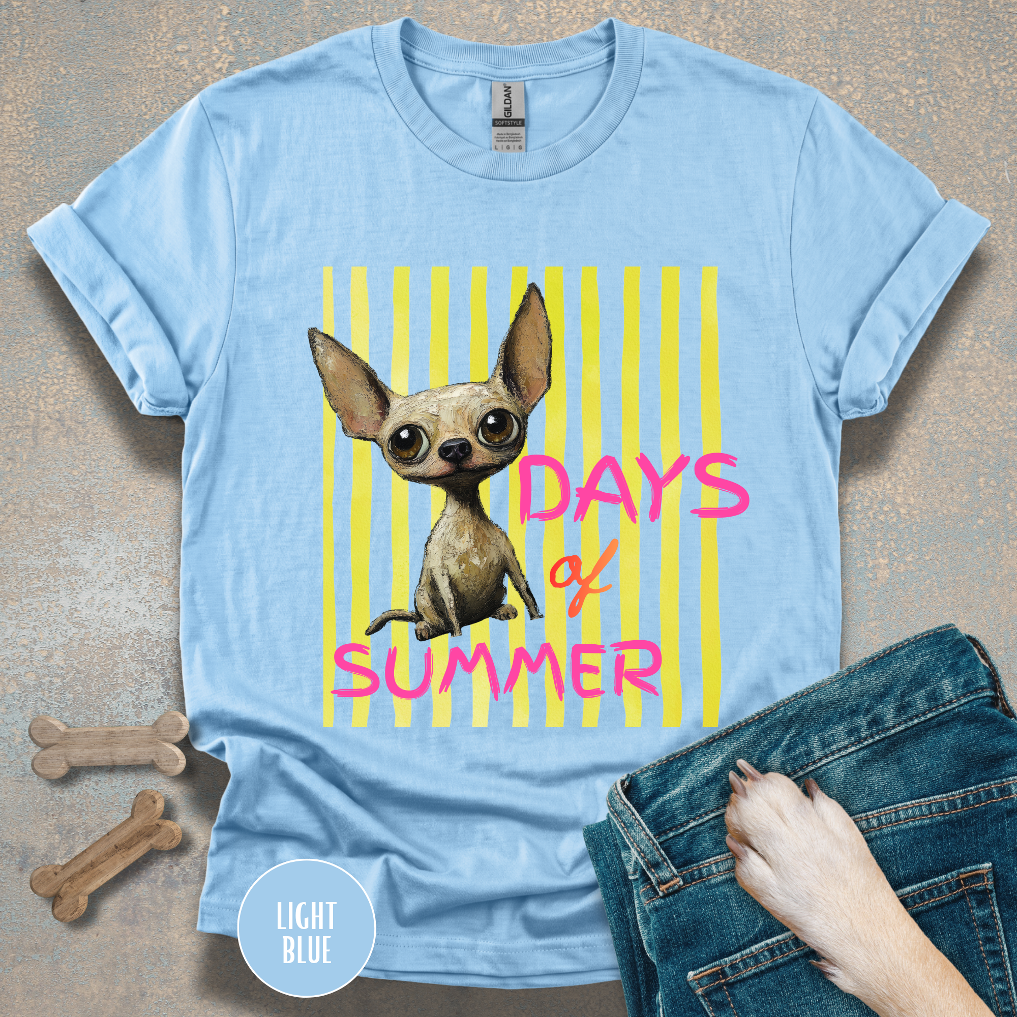 Dog Days of Summer Chihuahua Graphic T-Shirt