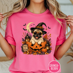 Pug in a Jack-o-Lantern T-shirt