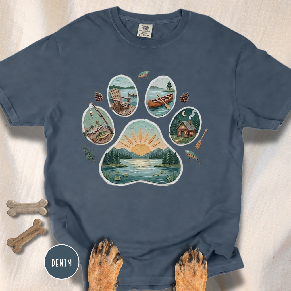 Lake Life Dog Paw T-Shirt