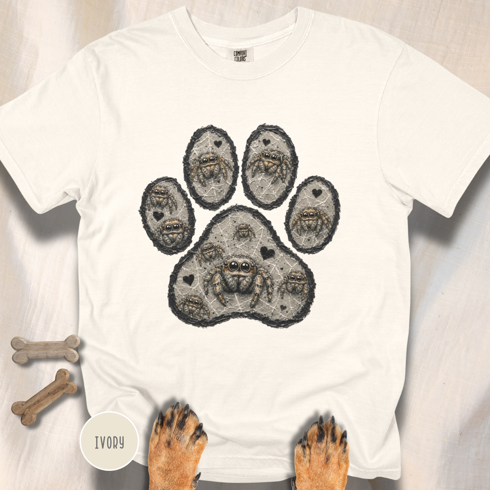 Jumping Spider Paw Print T-shirt