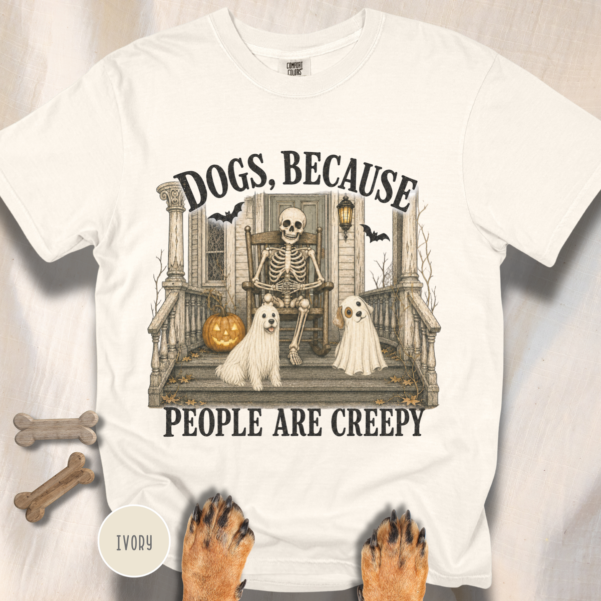 Dogs, Because People are Creepy Skeleton T-shirt