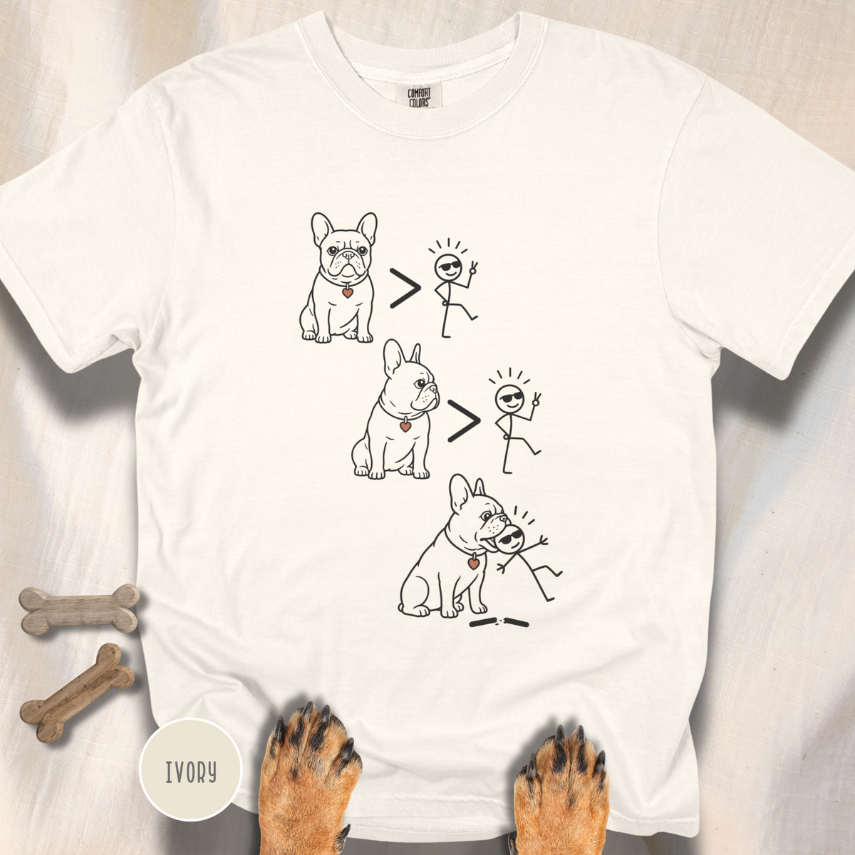 Frenchie > People Nom Nom  T-shirt