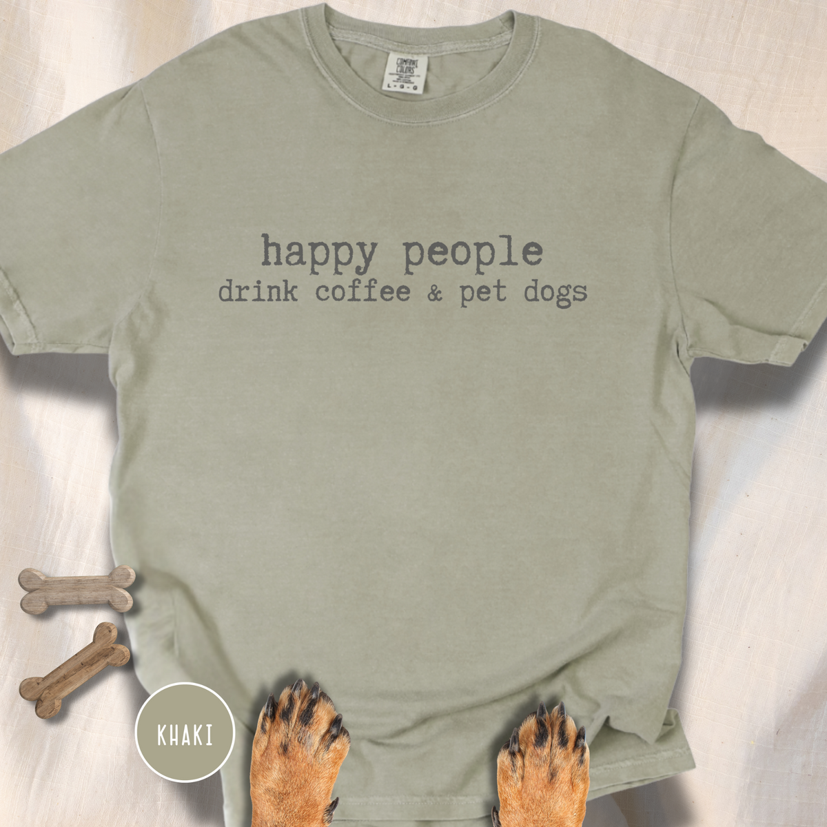 Happy People Drink Coffee and Pet Dogs T-shirt