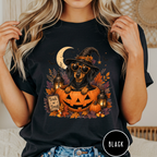 Dachshund in a Jack-o-Lantern T-shirt