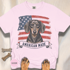 Dachshund American Made USA flag T-shirt