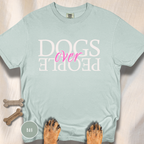 Dogs Over People Cream and Pink T-shirt