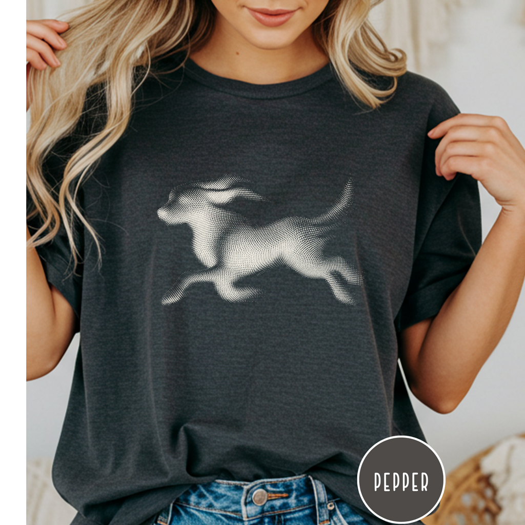 Running Dog Optical Art T-shirt