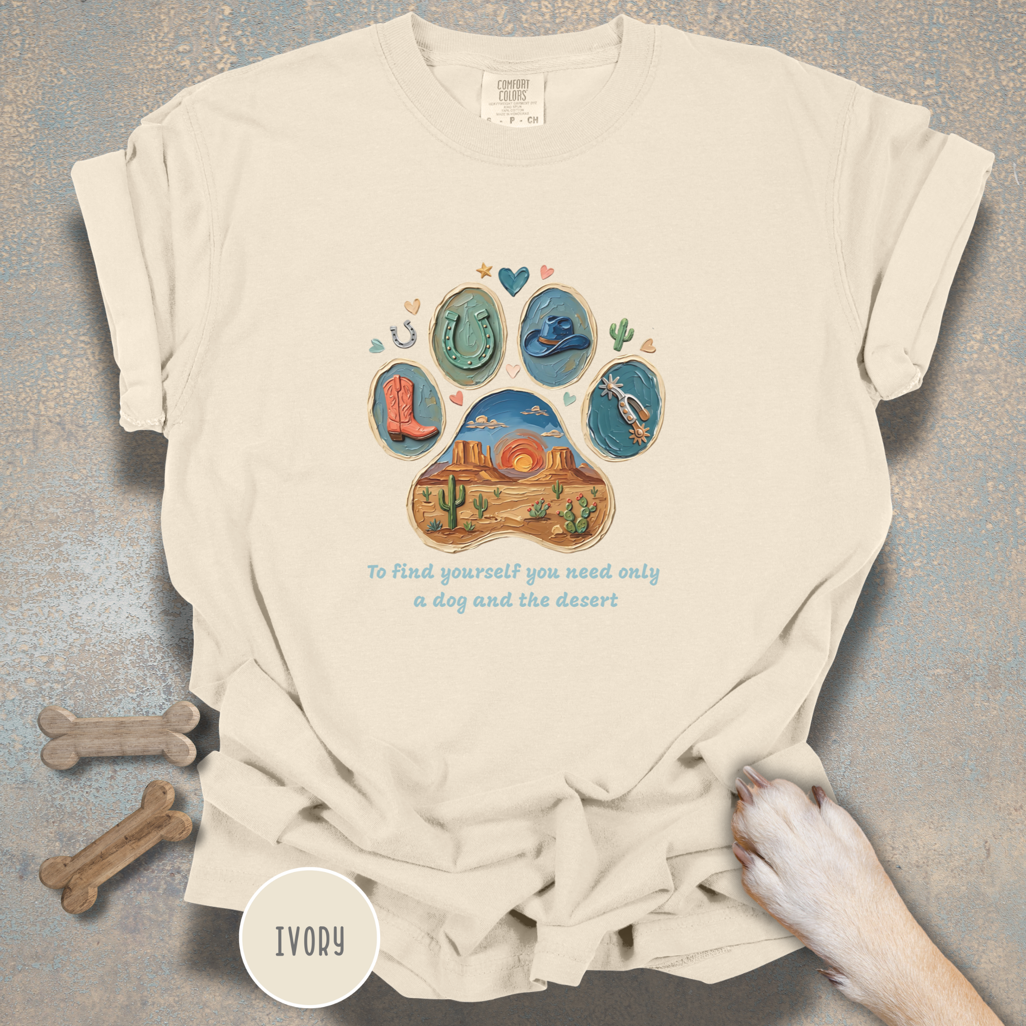Desert Dog Lover Graphic T-Shirt for Adventure Dog Moms