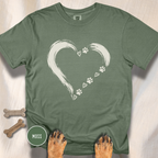 Brushstroke Heart Dog Paw T-Shirt