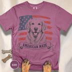 Golden Retriever American Made USA flag T-shirt