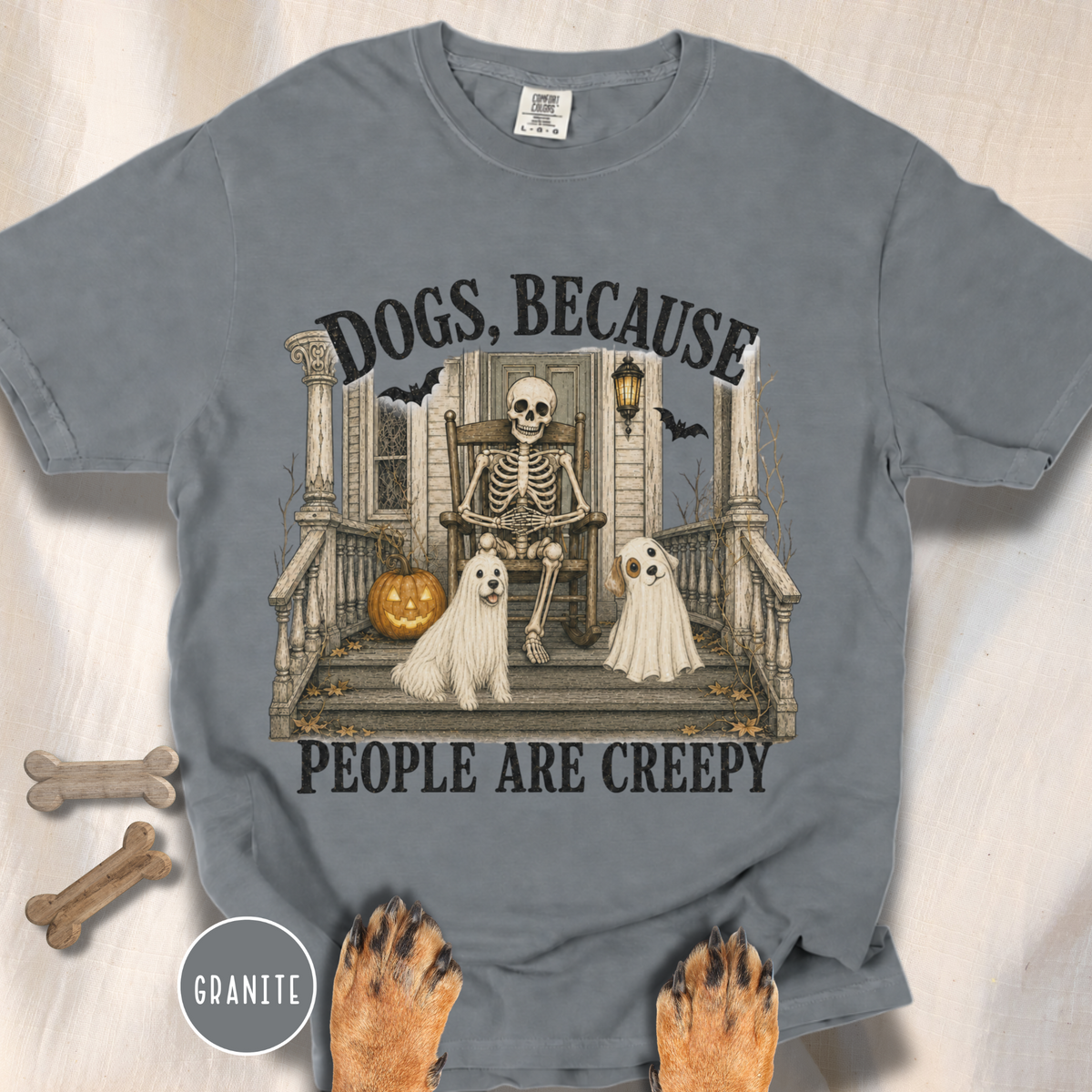 Dogs, Because People are Creepy Skeleton T-shirt