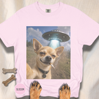 Chihuahua Smiling UFO Selfie T-shirt