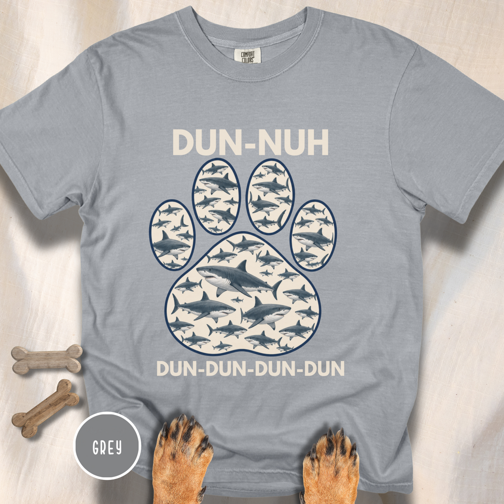 Shark Theme Song Paw Print T-shirt