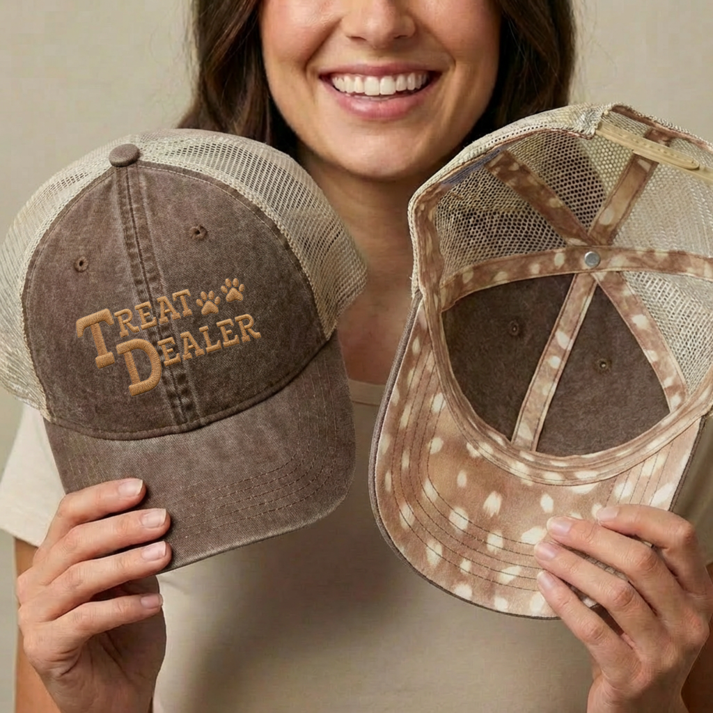 Treat Dealer Embroidered Leopard Trucker Hat
