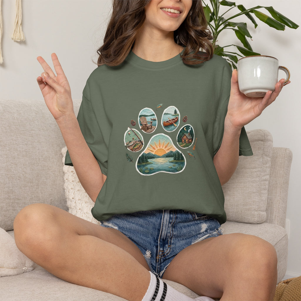 Lake Life Dog Paw T-Shirt