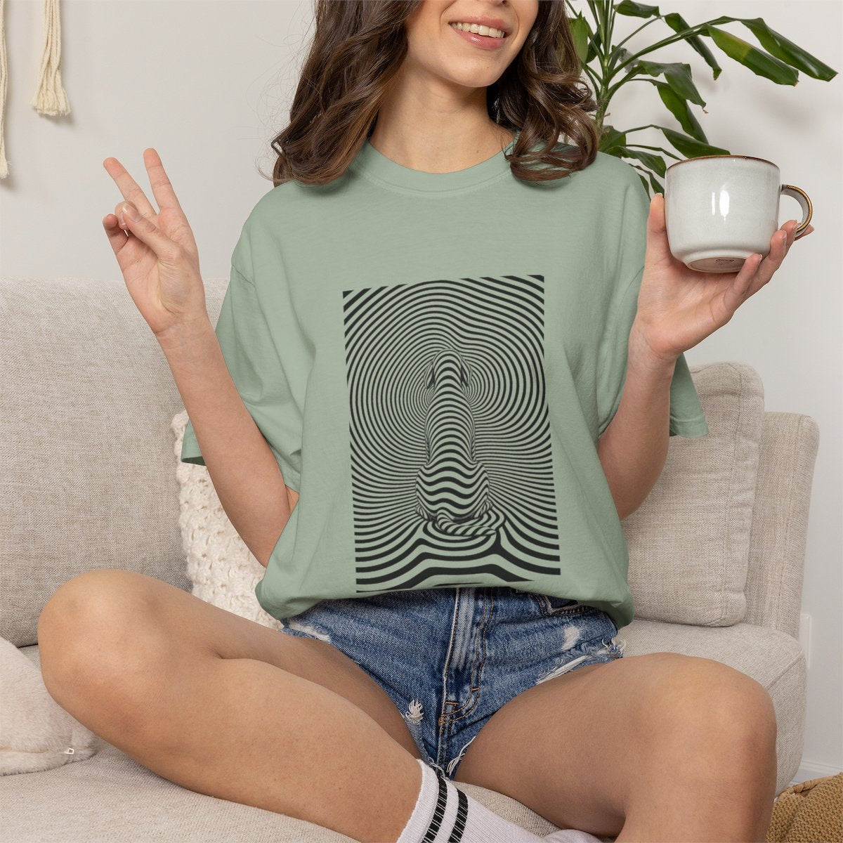 Gazing into Eternity Optical Art T-shirt