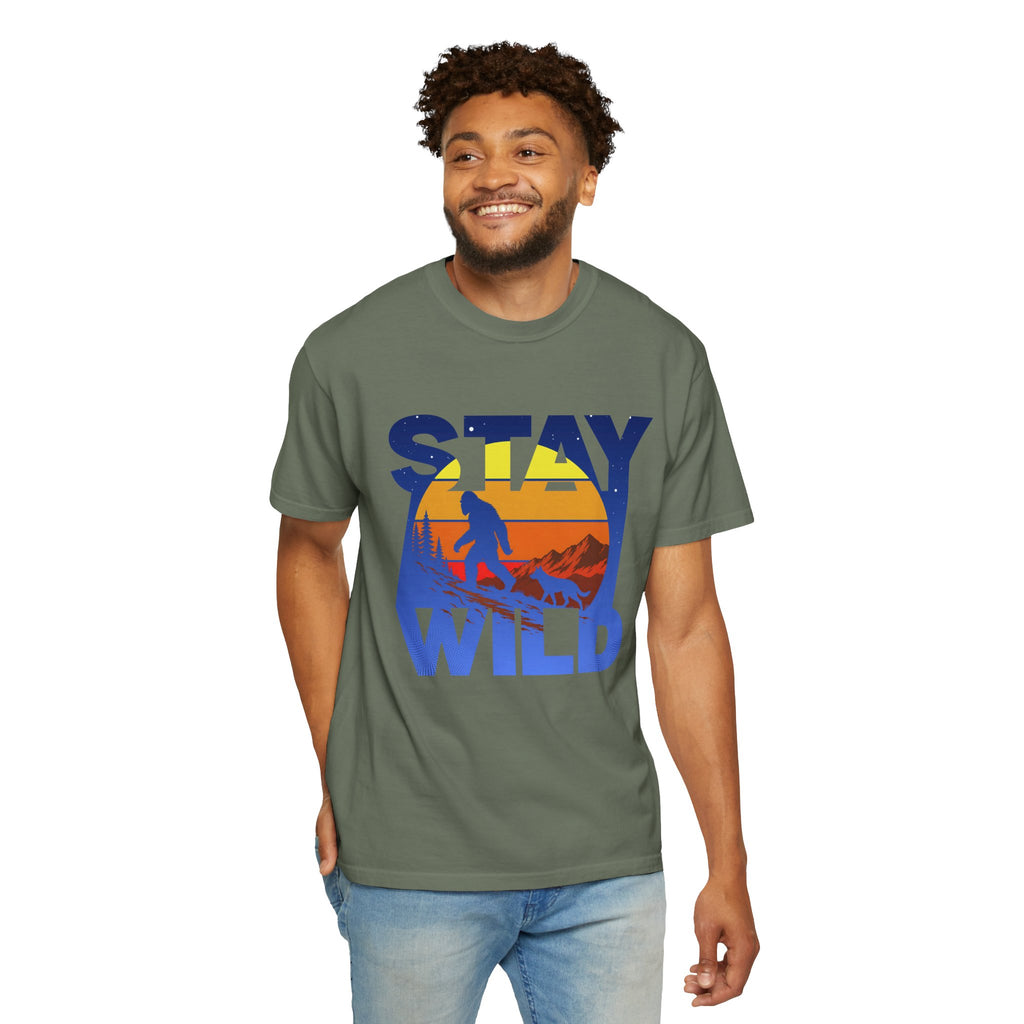 Stay Wild Big Foot and Dog T-shirt