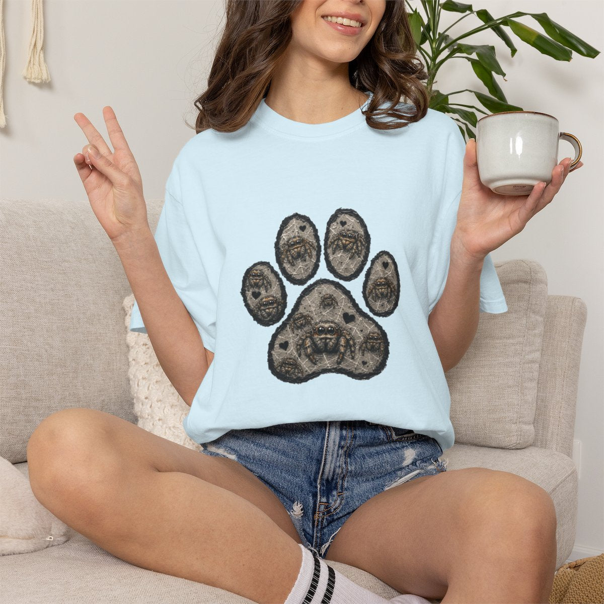 Jumping Spider Paw Print T-shirt