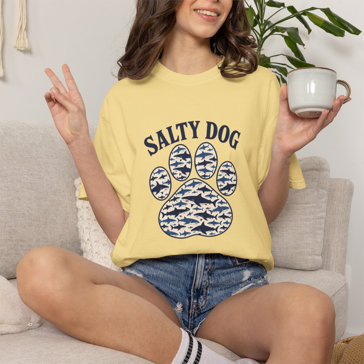 Salty Dog Shark Paw Print  T-shirt