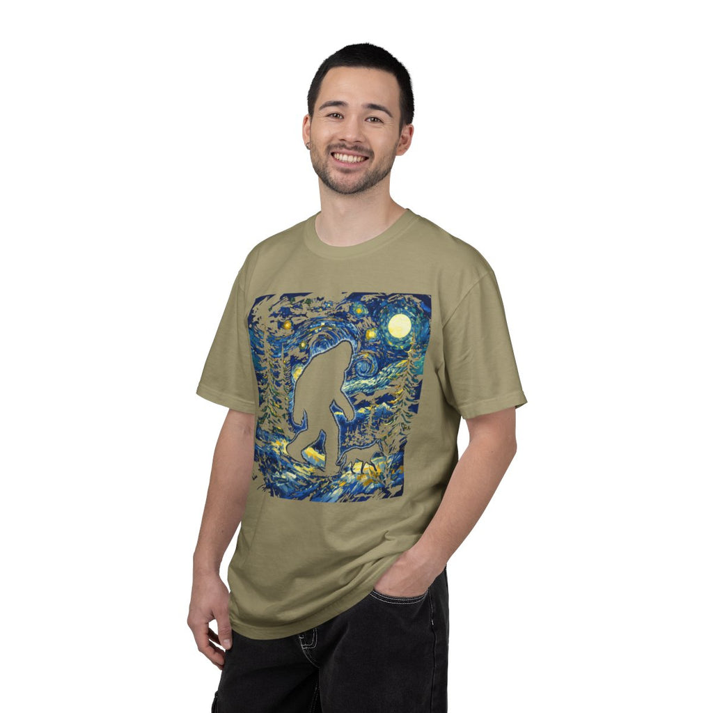 Big Foot walks the Dog on a Starry Night T-Shirt