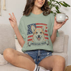 Corgi American Made USA flag T-shirt