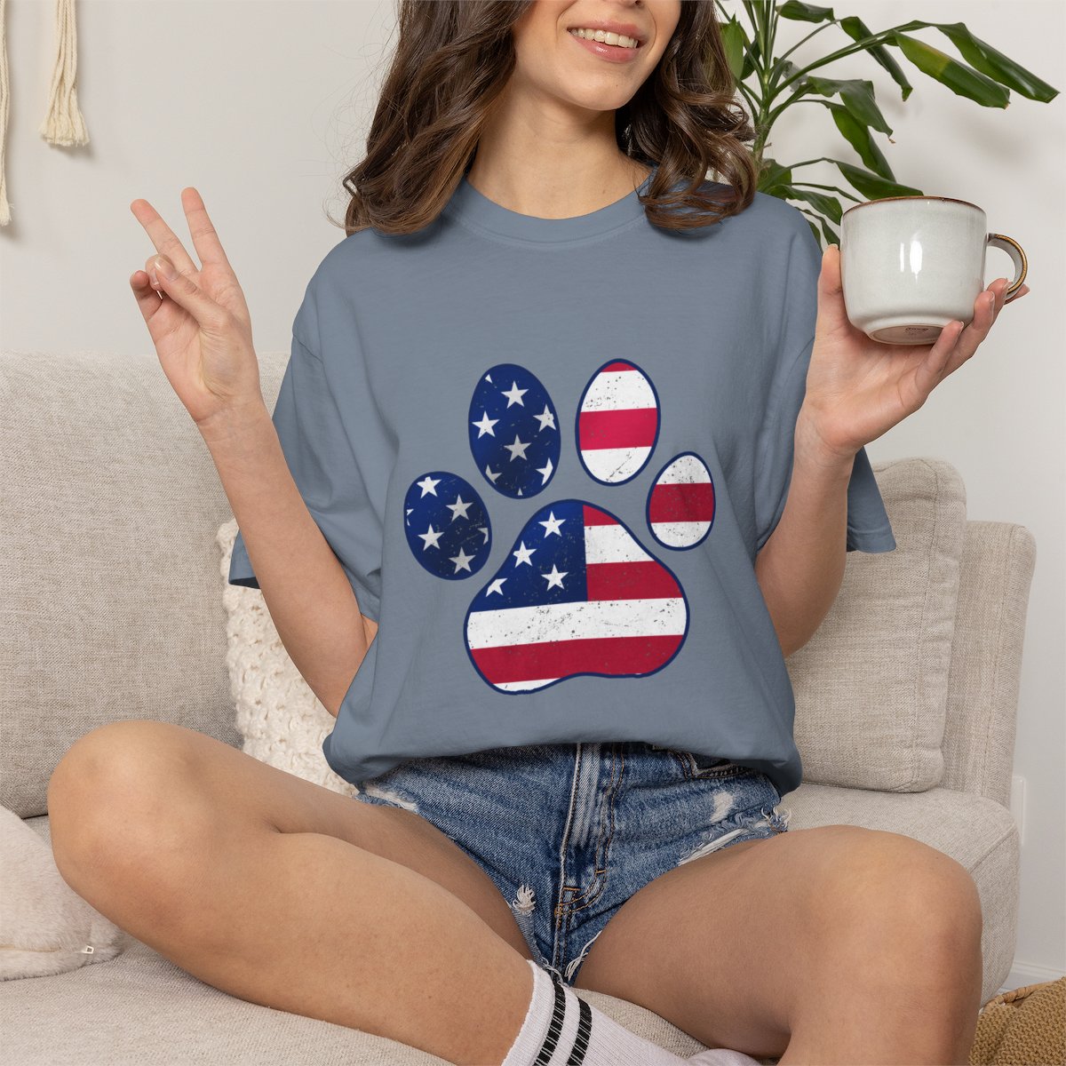 American Flag Pawtriot T-shirt