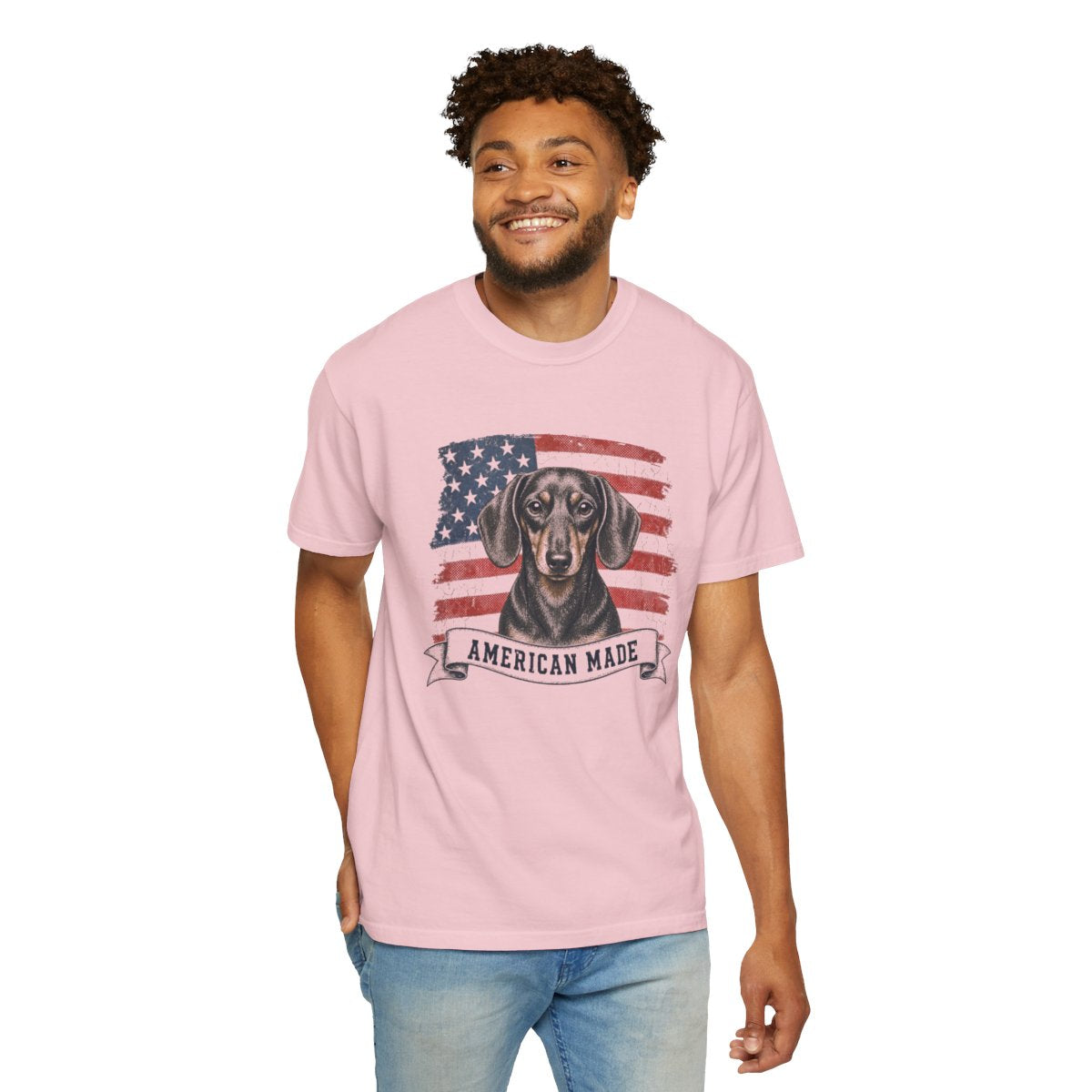 Dachshund American Made USA flag T-shirt