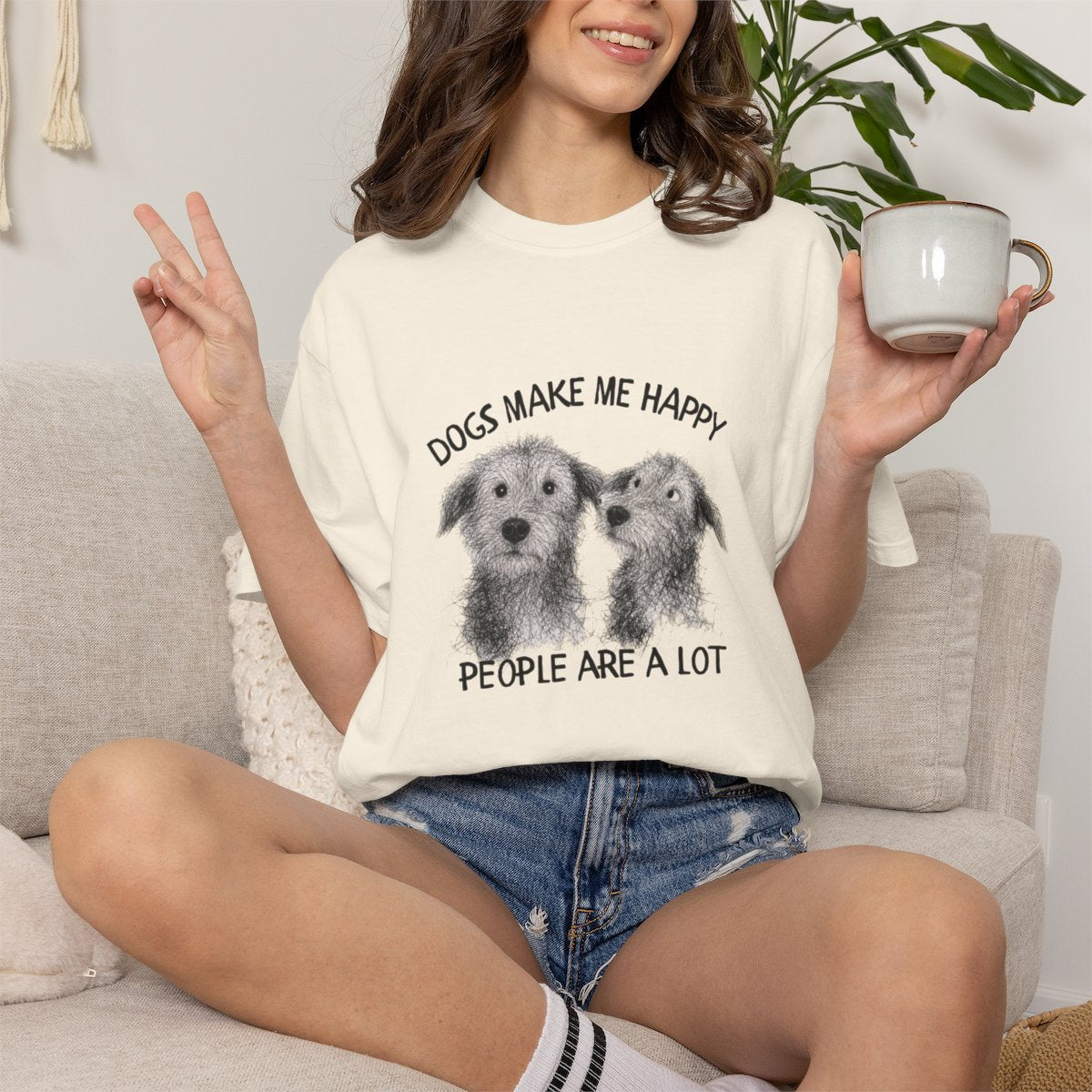Dogs Make Me Happy, People are a Lot T-shirt