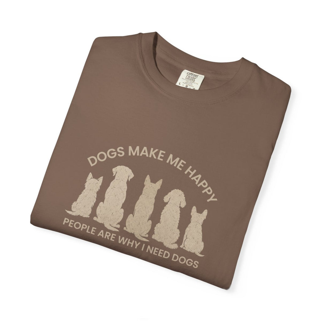 Dogs Make Me Happy, People are Why I Need Dogs Silhouette T-shirt