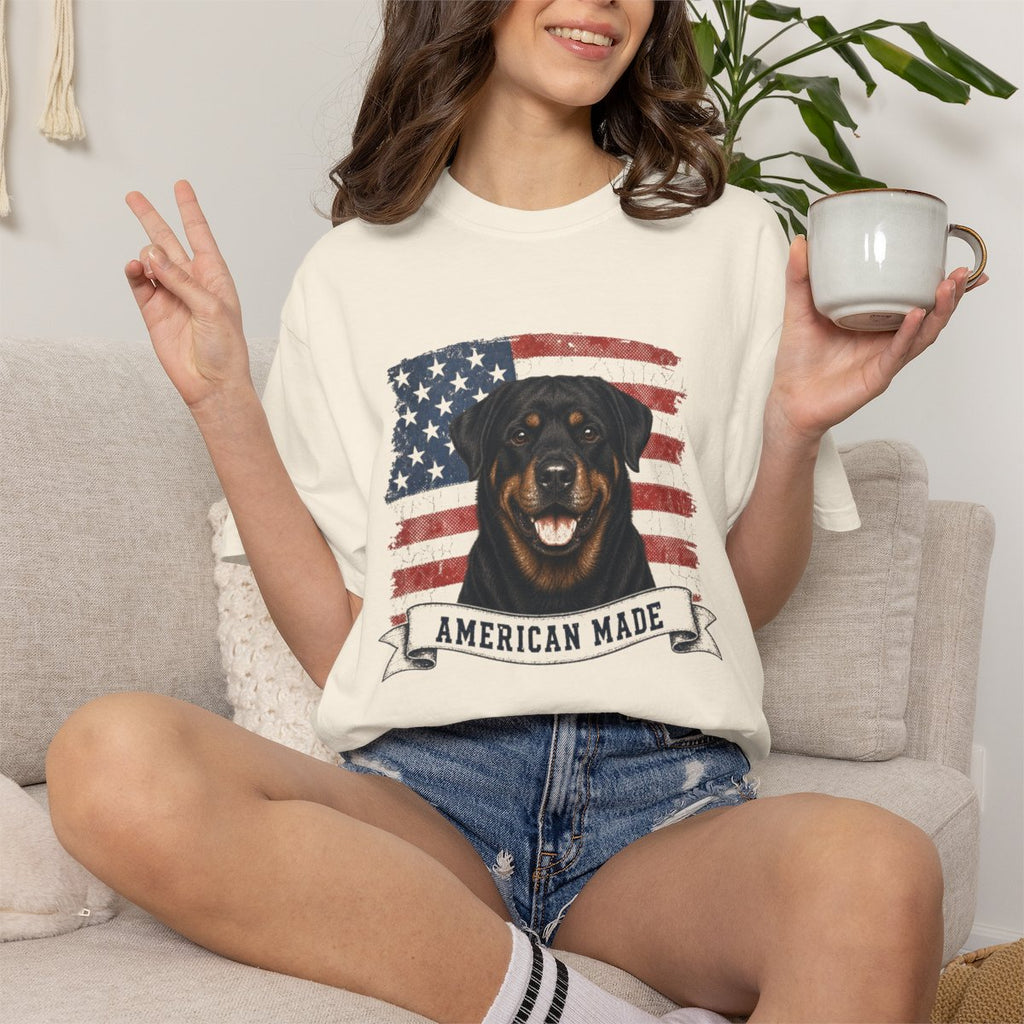Rottweiler American Made USA flag T-shirt