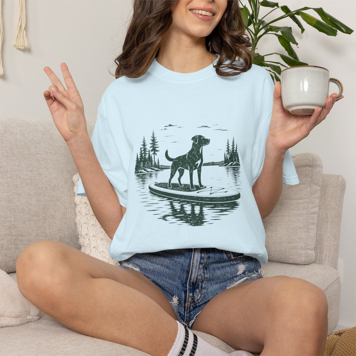 Paddleboard Dog  T-shirt