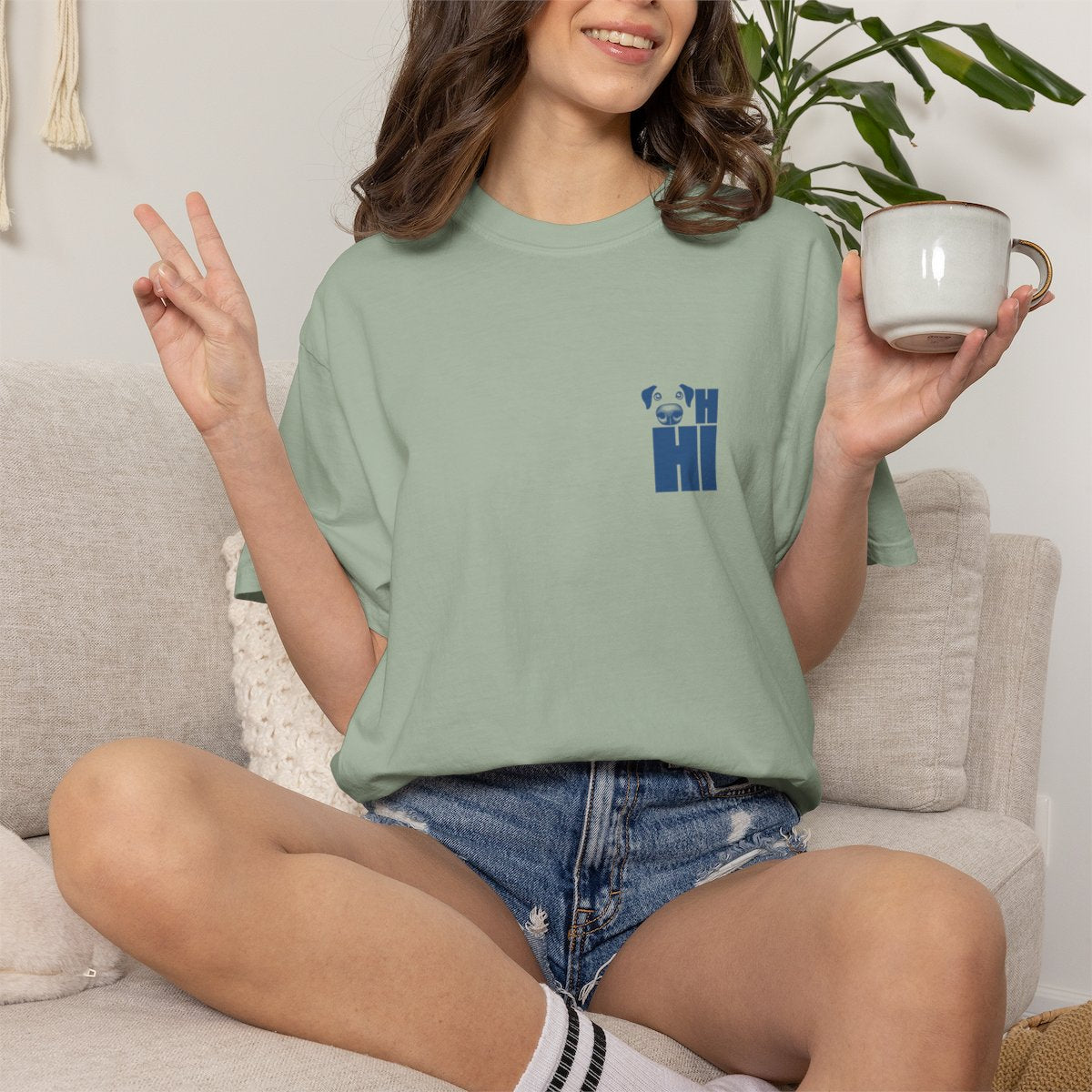OH Hi Dog Nose Blue T-shirt