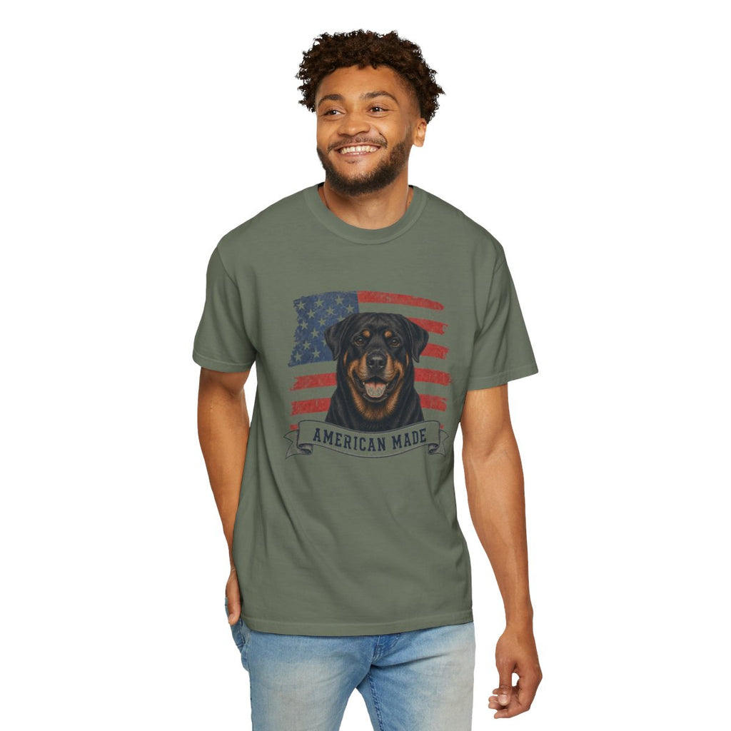 Rottweiler American Made USA flag T-shirt