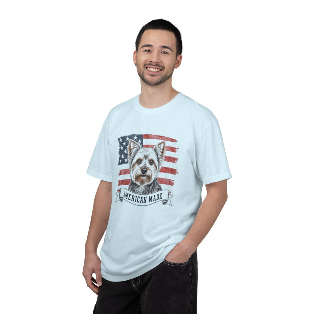 Yorkshire Terrier American Made USA flag T-shirt