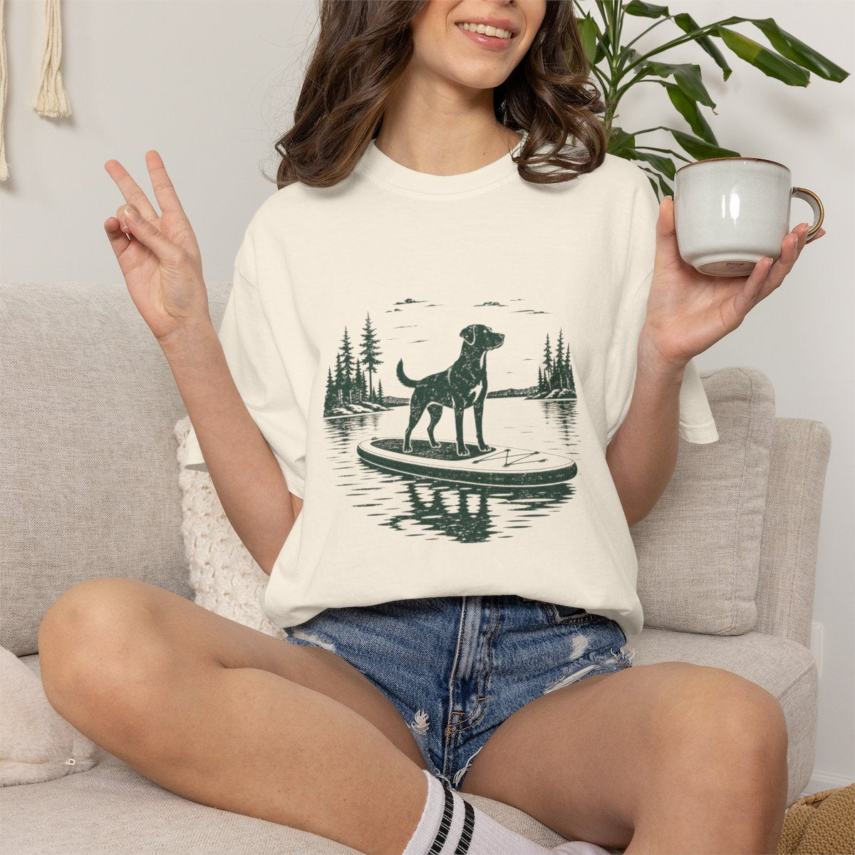 Paddleboard Dog  T-shirt