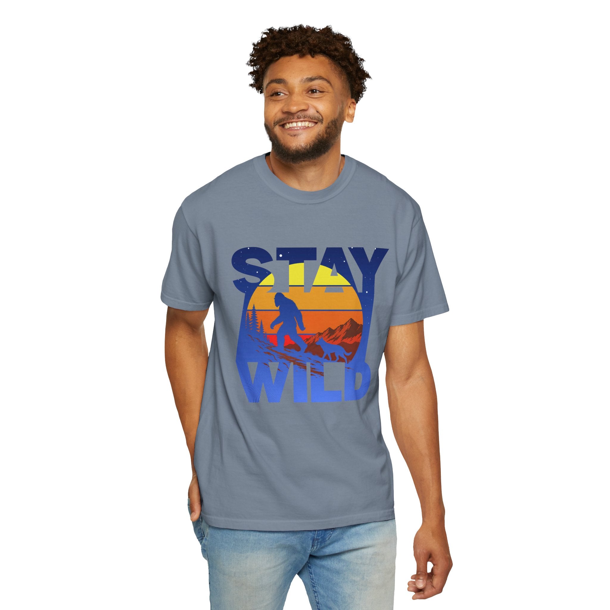 Stay Wild Big Foot and Dog T-shirt