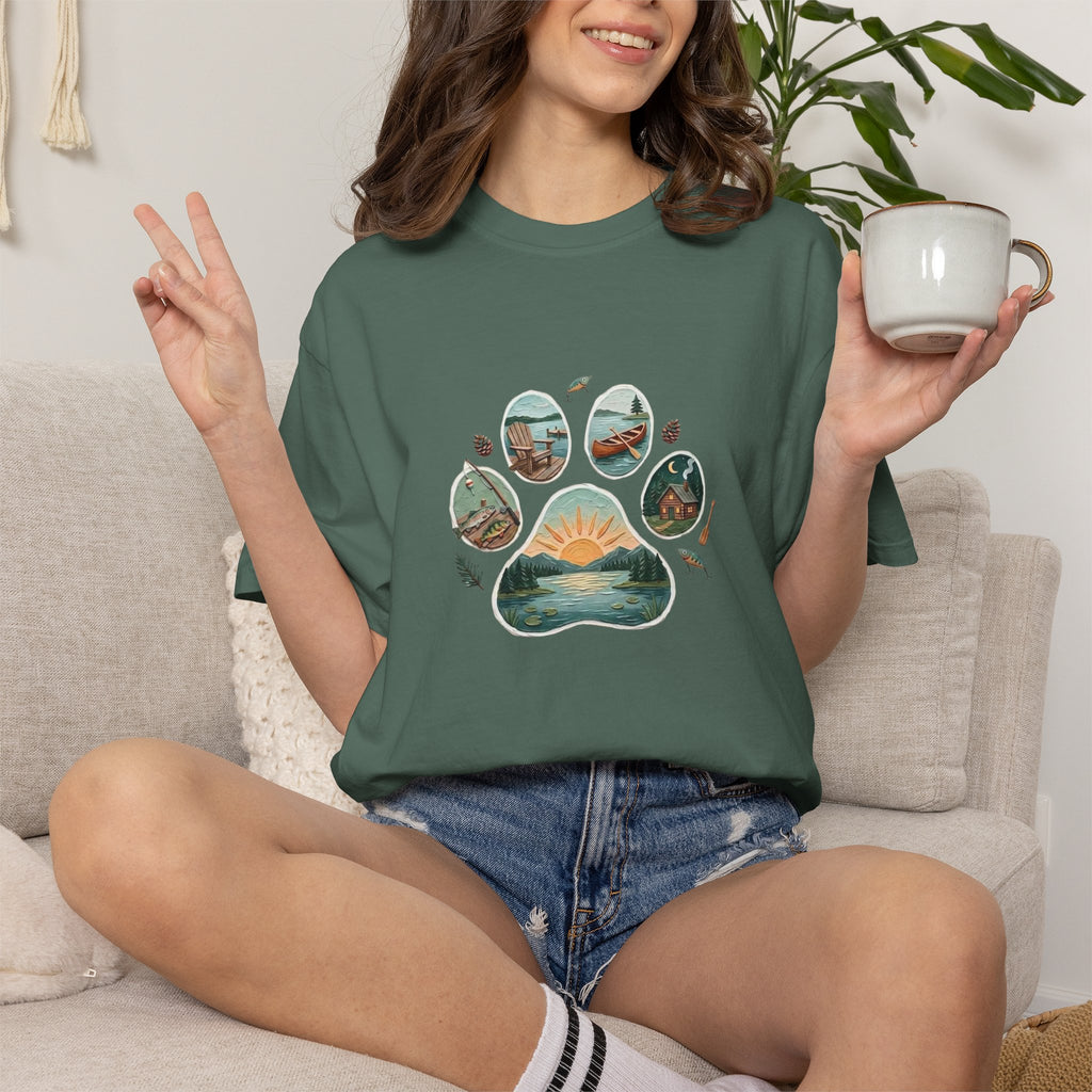 Lake Life Dog Paw T-Shirt