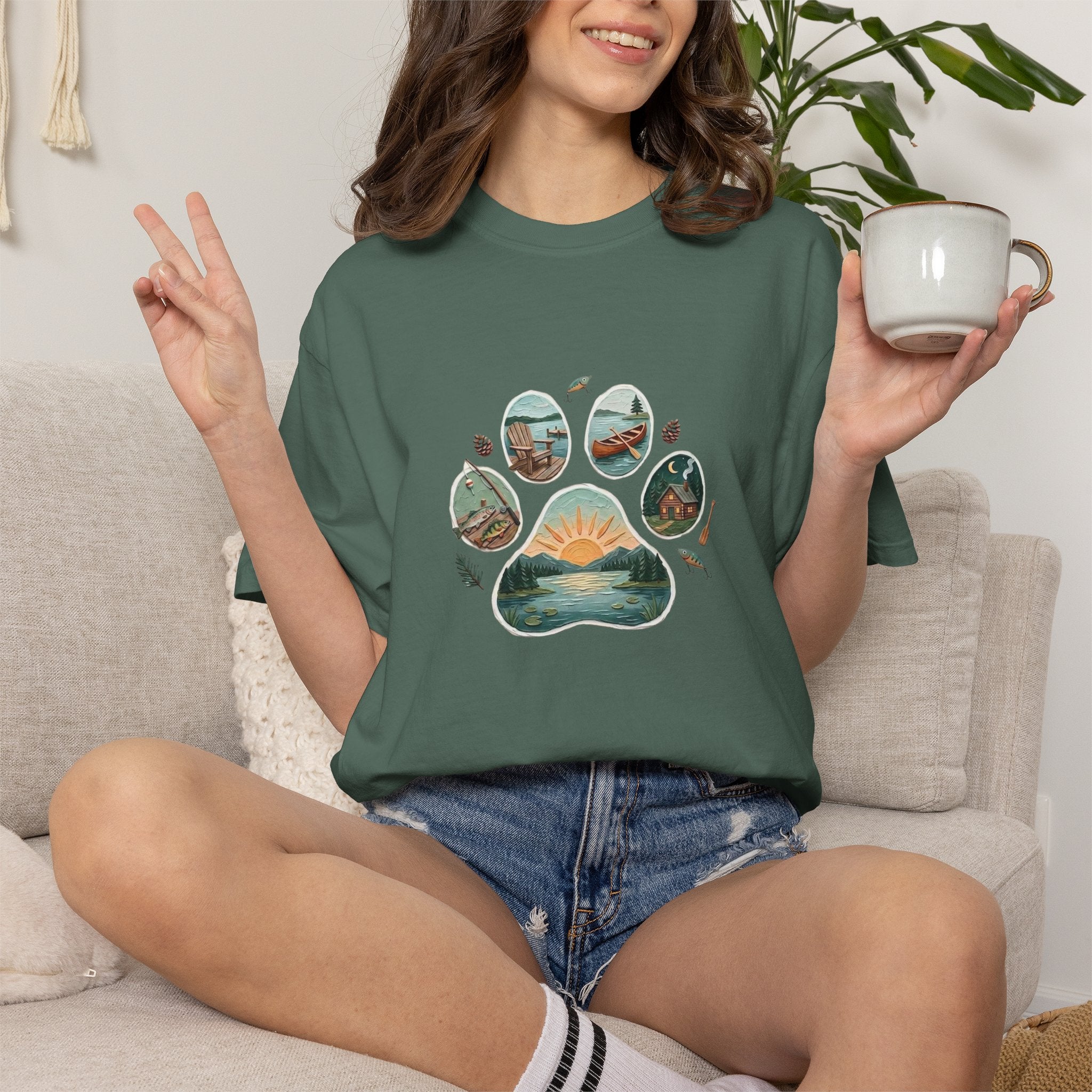 Lake Life Dog Paw T-Shirt