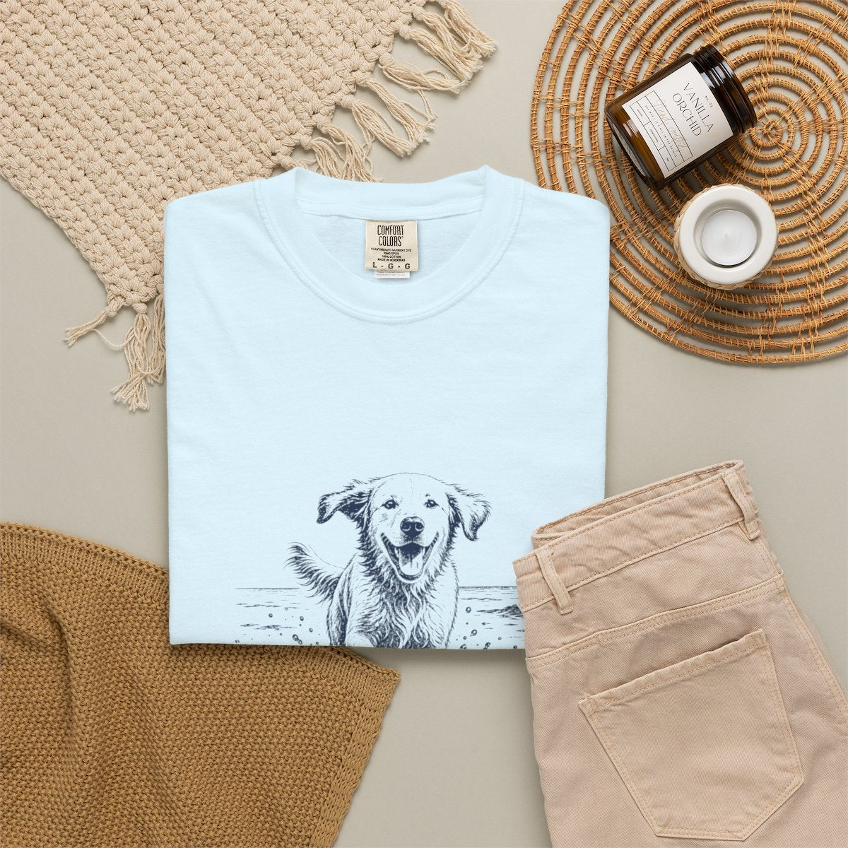 Dog Splashing on the Shoreline T-shirt