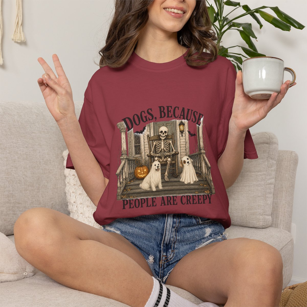 Dogs, Because People are Creepy Skeleton T-shirt