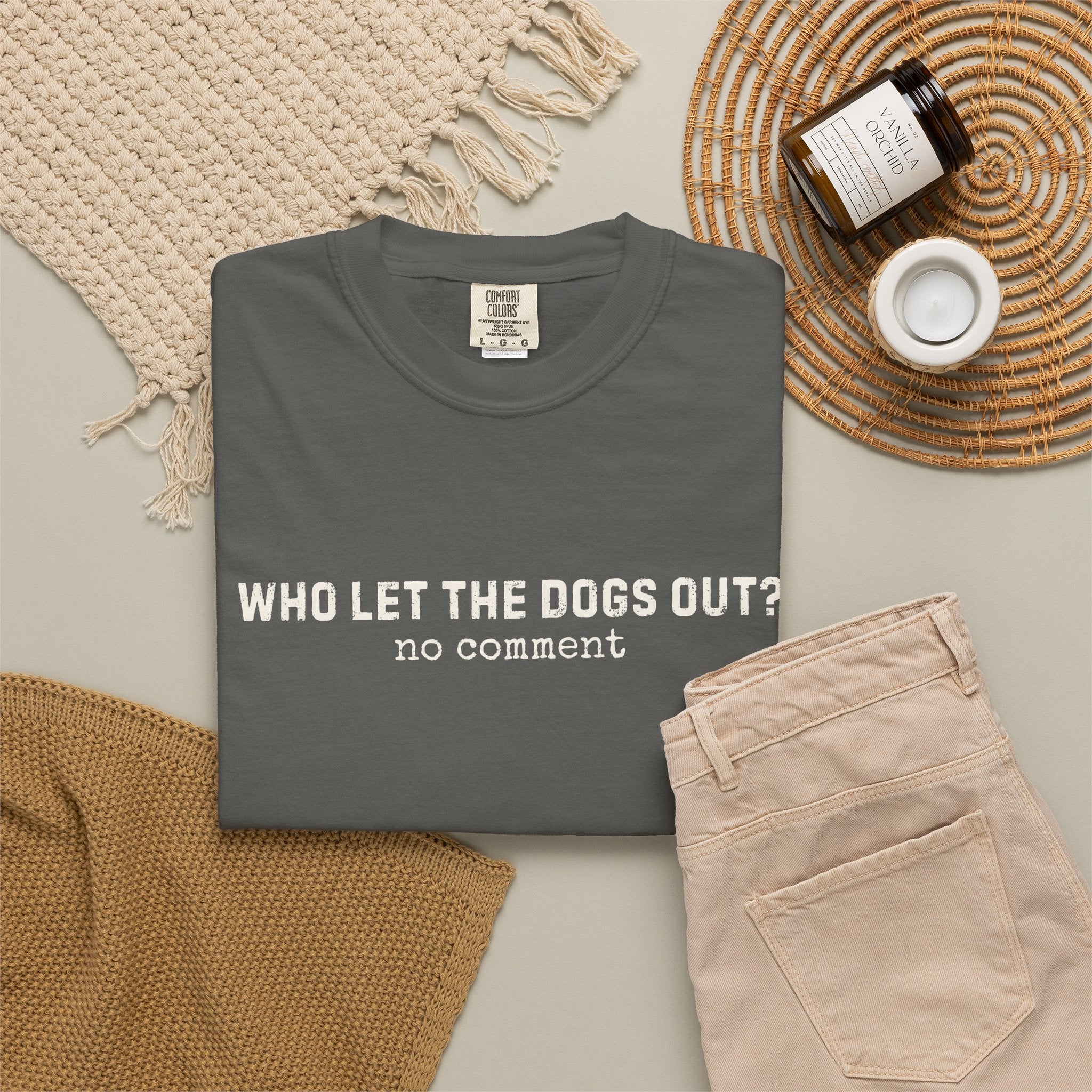 Who Let The Dogs Out? No Comment T-Shirt