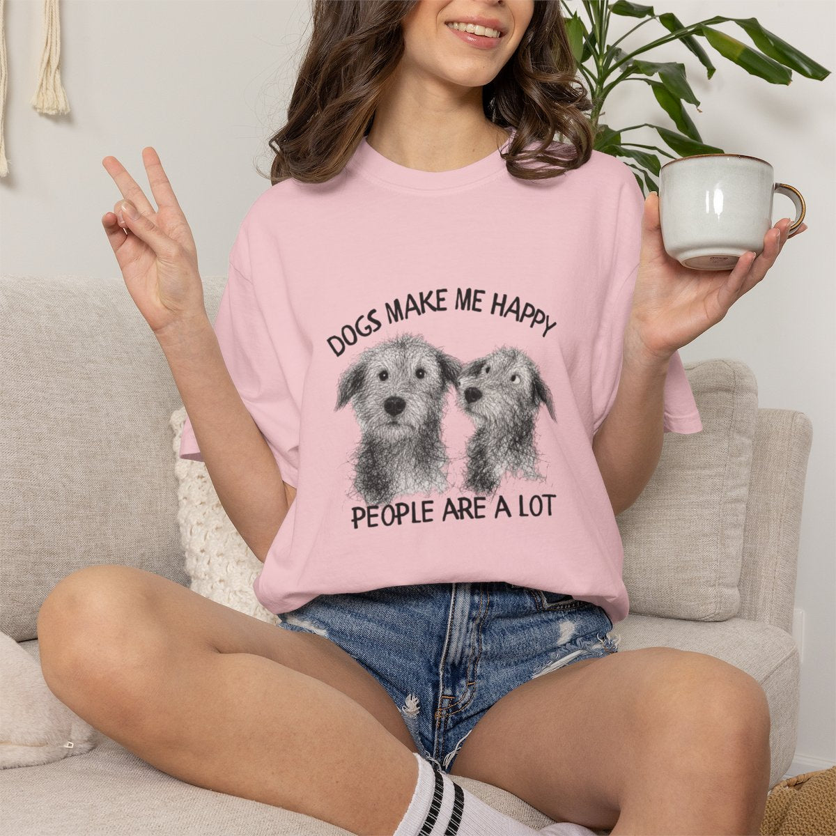 Dogs Make Me Happy, People are a Lot T-shirt