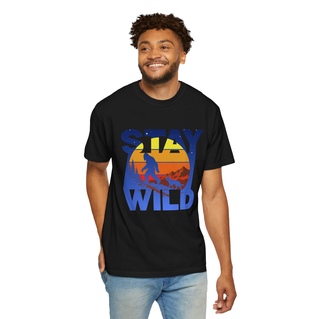 Stay Wild Big Foot and Dog T-shirt
