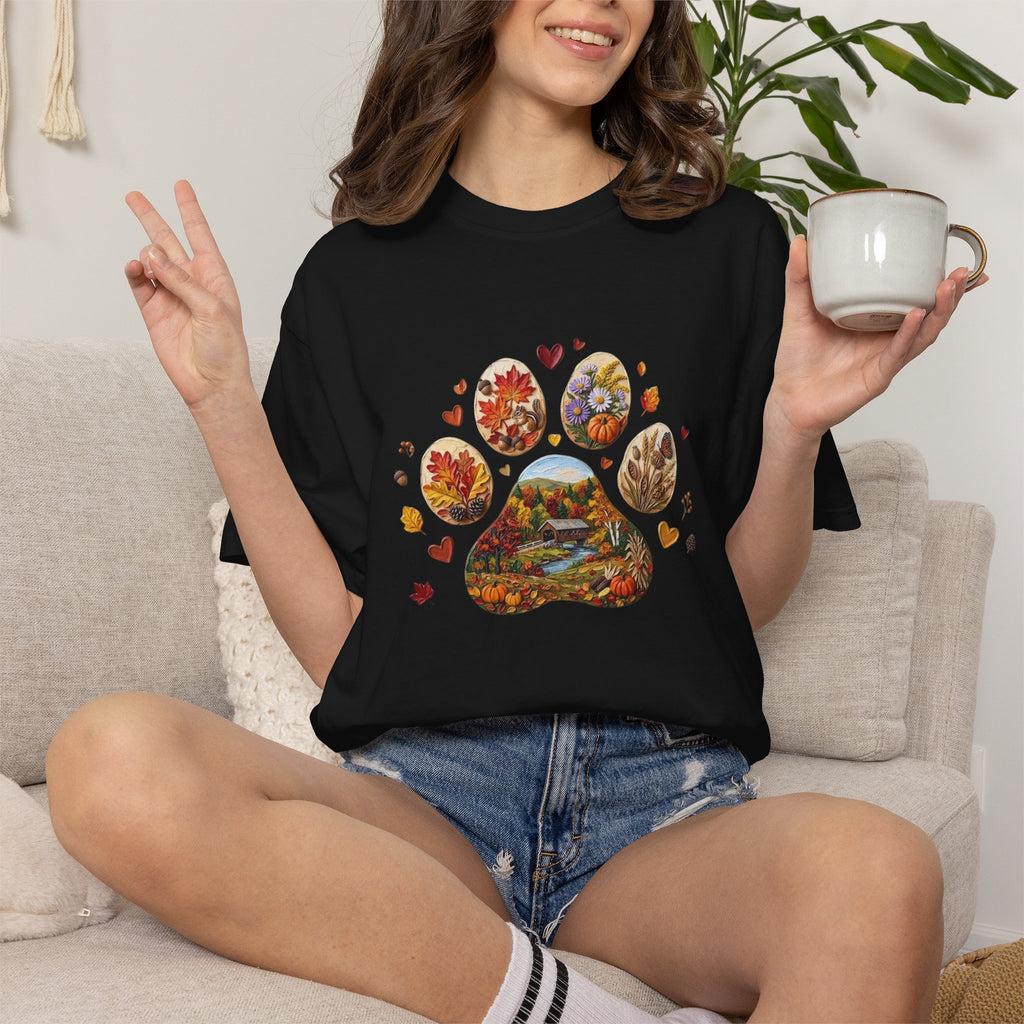 Fall Dog Paw T-shirt
